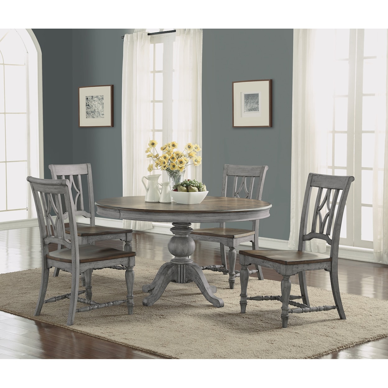 Flexsteel Wynwood Collection Plymouth Round Table and Chair Set