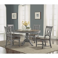 Relaxed Vintage Round Table and Chair Set