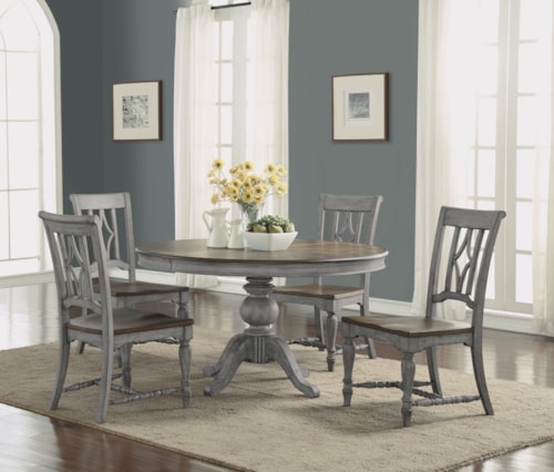 Relaxed Vintage Round Table and Chair Set