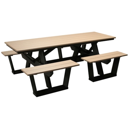 7' Poly Lumber Split-Seat Picnic Table
