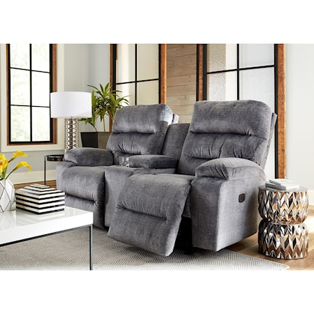 Space Saver Reclining Console Loveseat