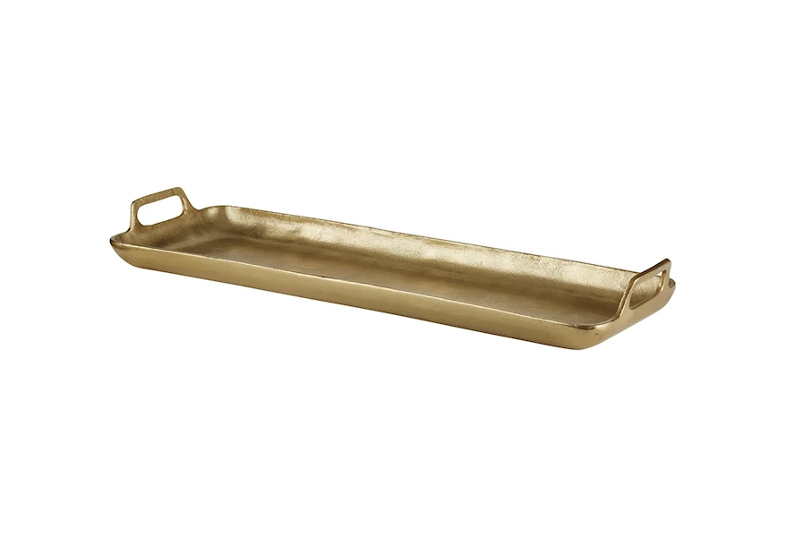 Accents Posy Gold Finish Tray by Signature Design by Ashley at Household Furniture
