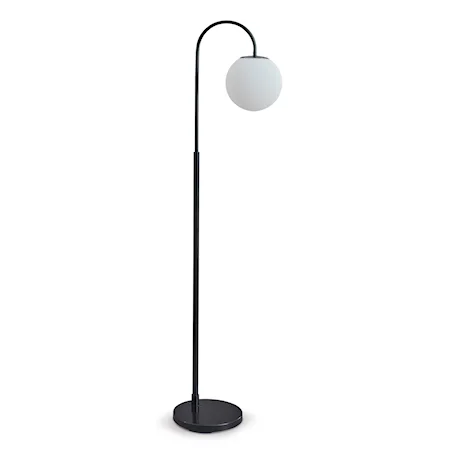 Contemporary Floor Lamp with Frosted Glass Globe