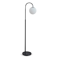 Contemporary Floor Lamp with Frosted Glass Globe
