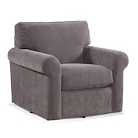 Transitional Swivel Chair with Topstitch