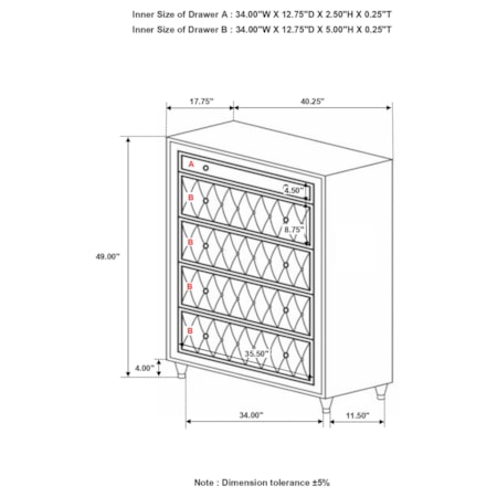 5-drawer Bedroom Chest