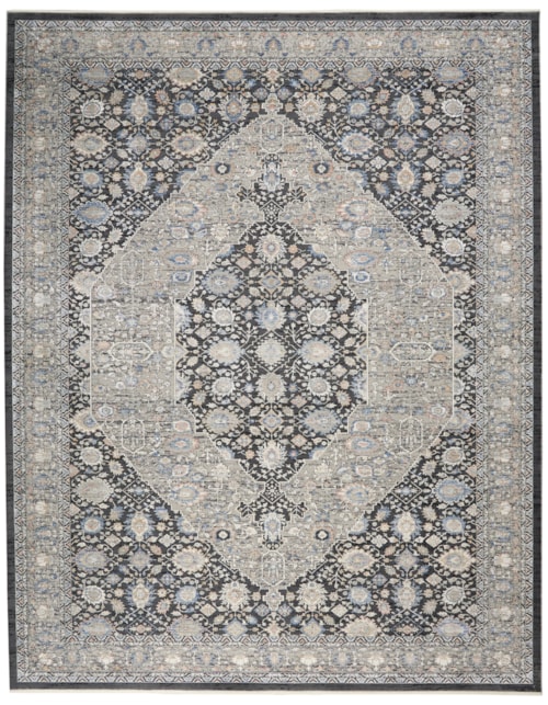 8' x 10' Grey/Blue Rectangle Rug