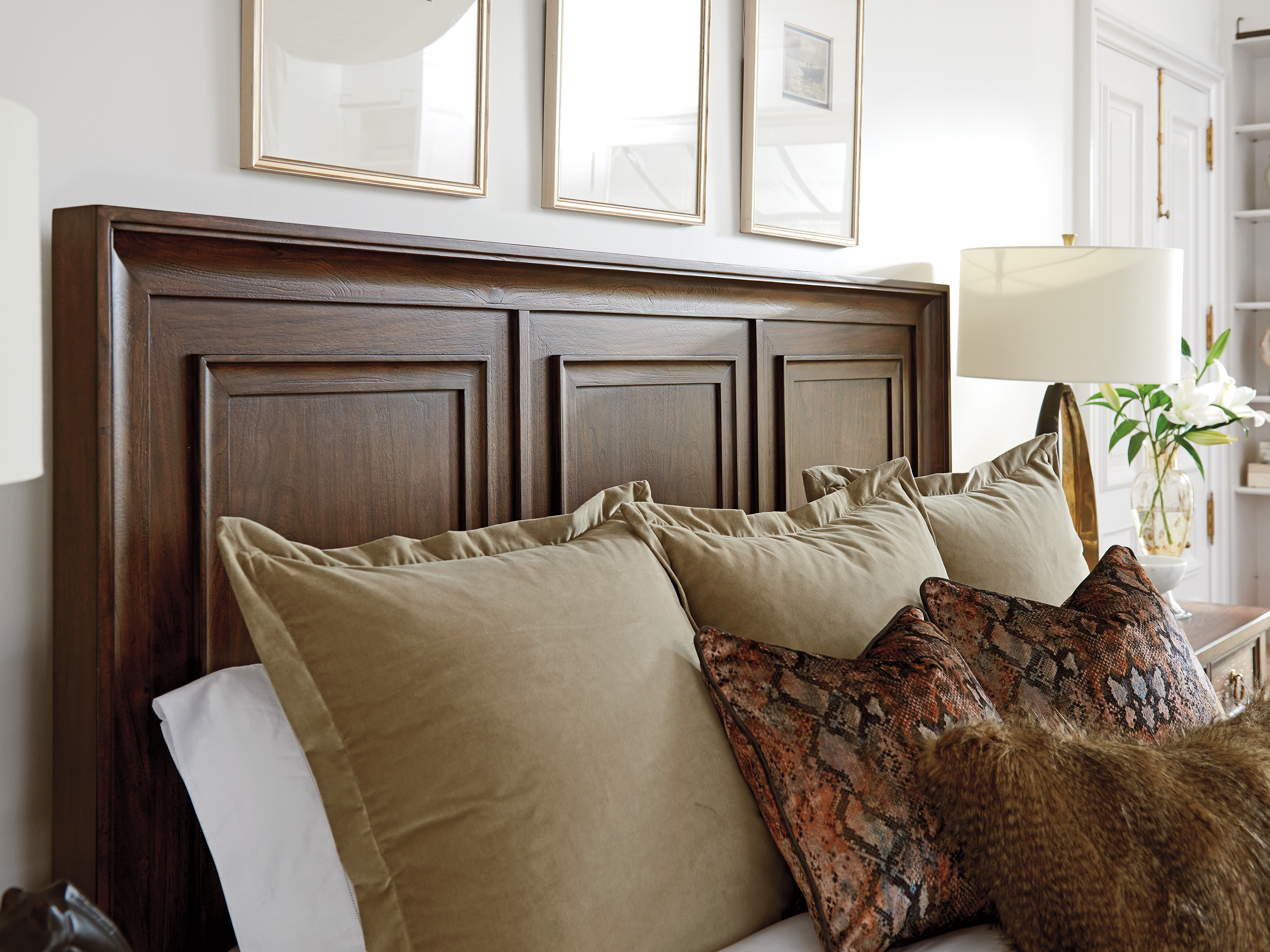 Queen wood outlet panel headboard