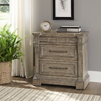Transitional Three-Drawer Nightstand with Charging Station