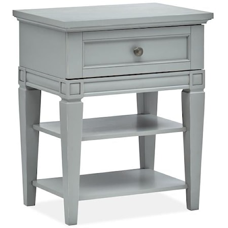 Contemporary 1-Drawer Nightstand with USB Ports
