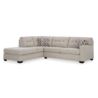 Contemporary 2-Piece Full Sleeper Sectional Sofa with Left Facing Chaise