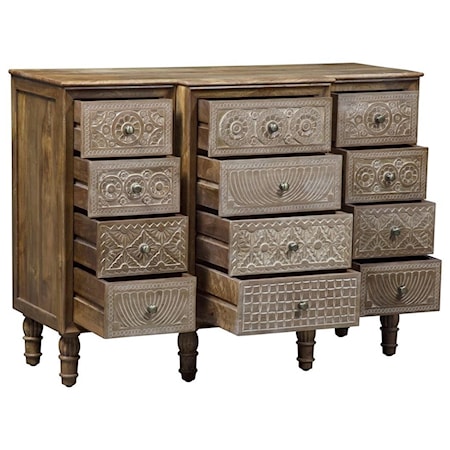 12-Drawer Accent Cabinet