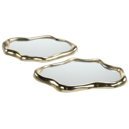 Flowing Gold Trays, Set of 2