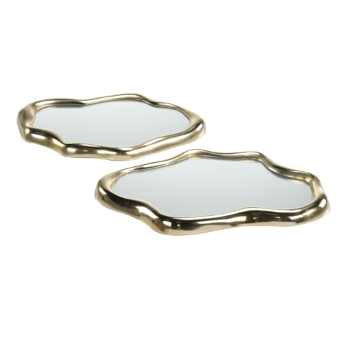 Flowing Gold Trays, Set of 2