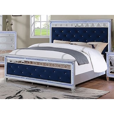 Upholstered Queen Bed with LED Lighting