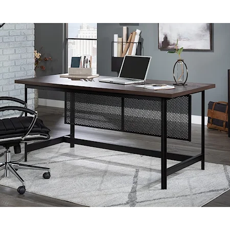Industrial Executive Table Desk with Metal Frame