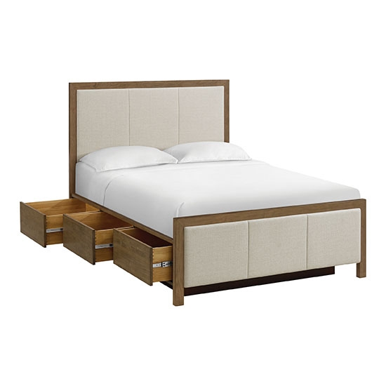 Queen Upholstered Panel Storage Bed
