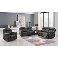 Transitional Reclining Sofa Living Room Set