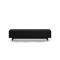 Contemporary Low 4-Door TV Cabinet with Media Base