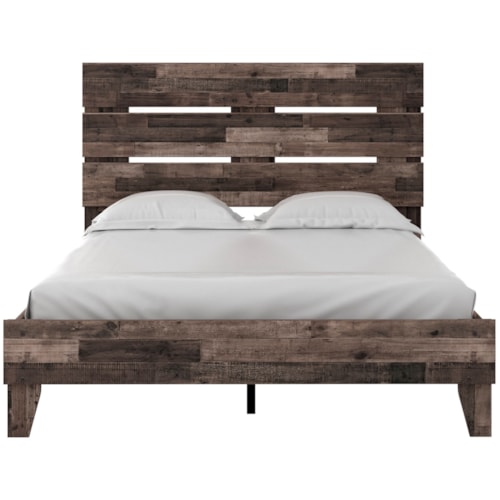 Rustic Queen Platform Bed with Headboard