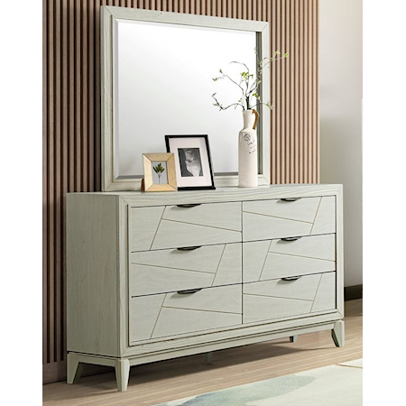 Dresser and Mirror Set