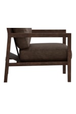 International Furniture Direct Milan Contemporary Upholstered Armchair with Exposed Wooden Frame