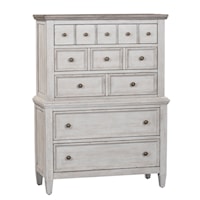 Farmhouse 5-Drawer Chest with Felt-Lined Top Drawer