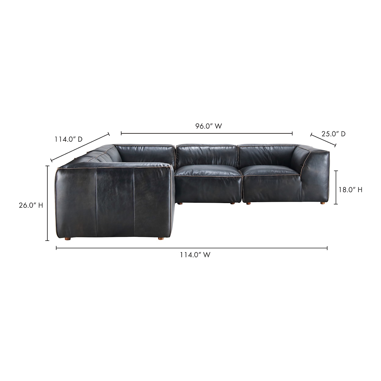 Moe's Home Collection Luxe Classic L Modular Sectional