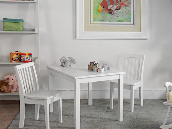 Juvenile Table and Chairs in White