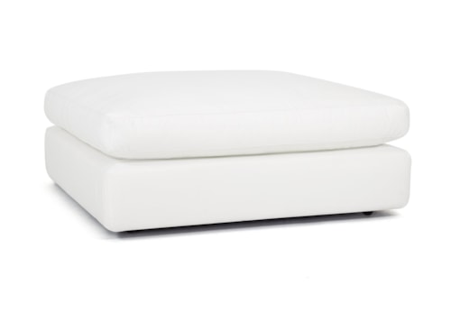 Transitional Square Ottoman with Caster Legs
