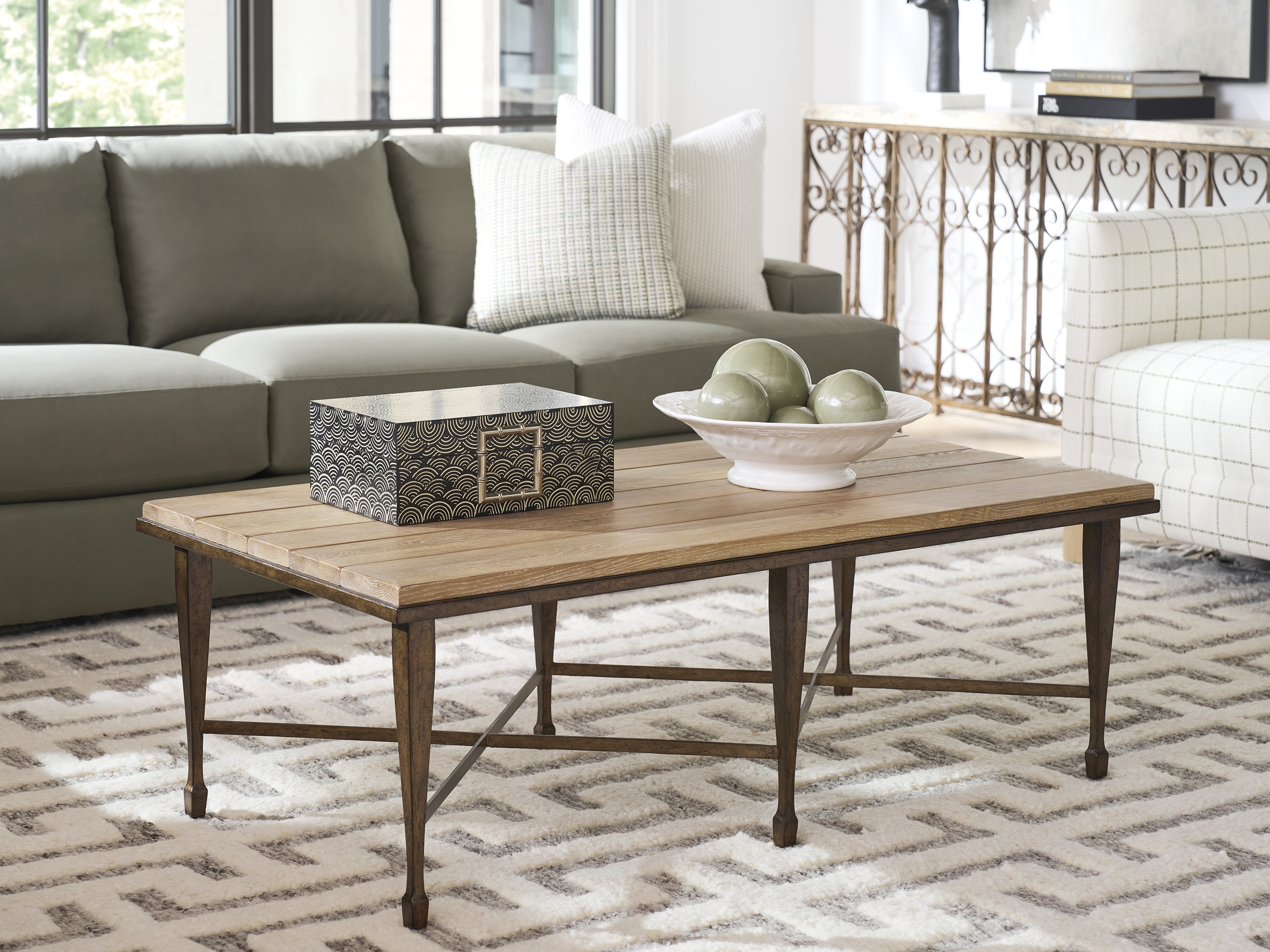 Barclay Butera Montecito Catalonia Rectangular Metal Cocktail Table