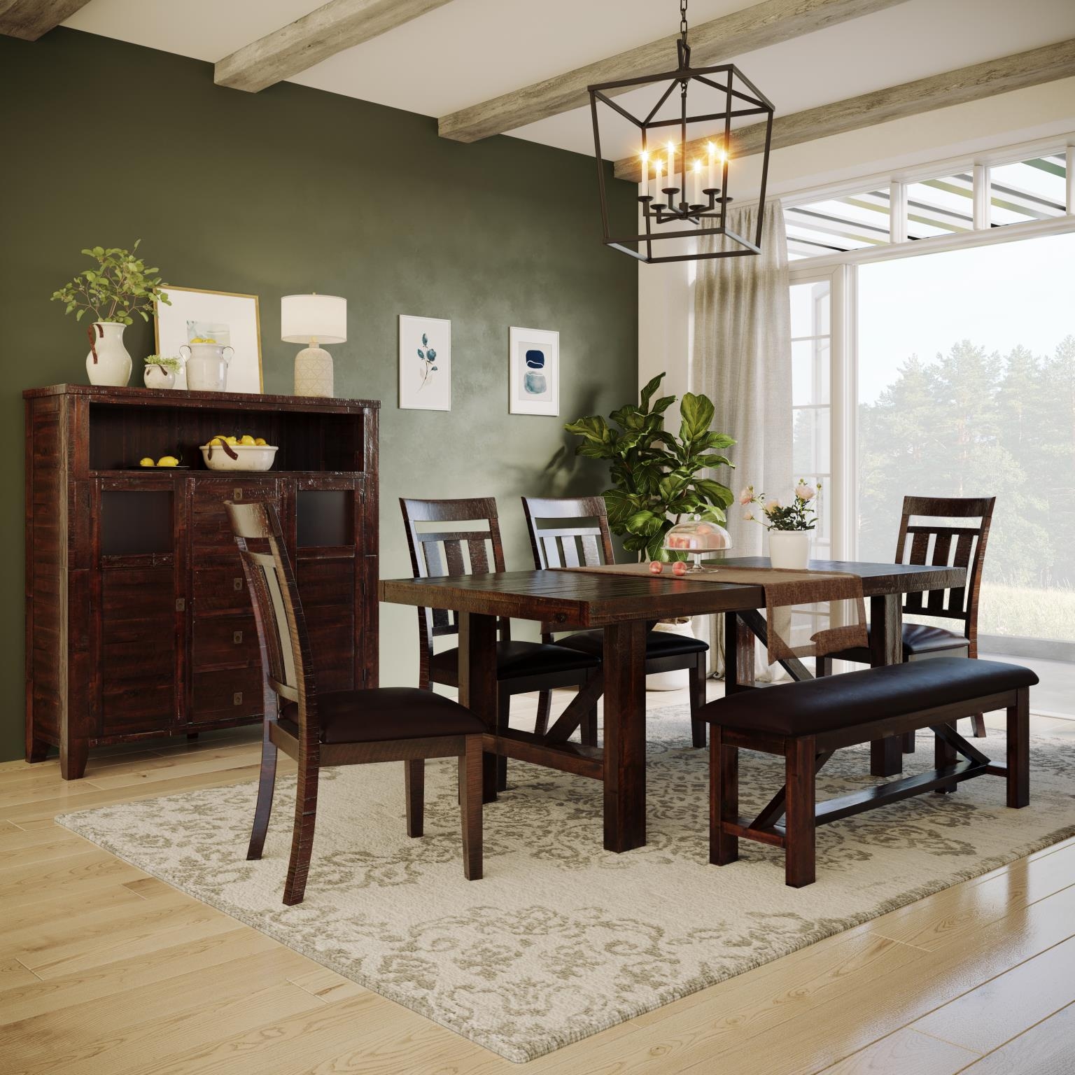 Dining Table, Chair and Bench Set