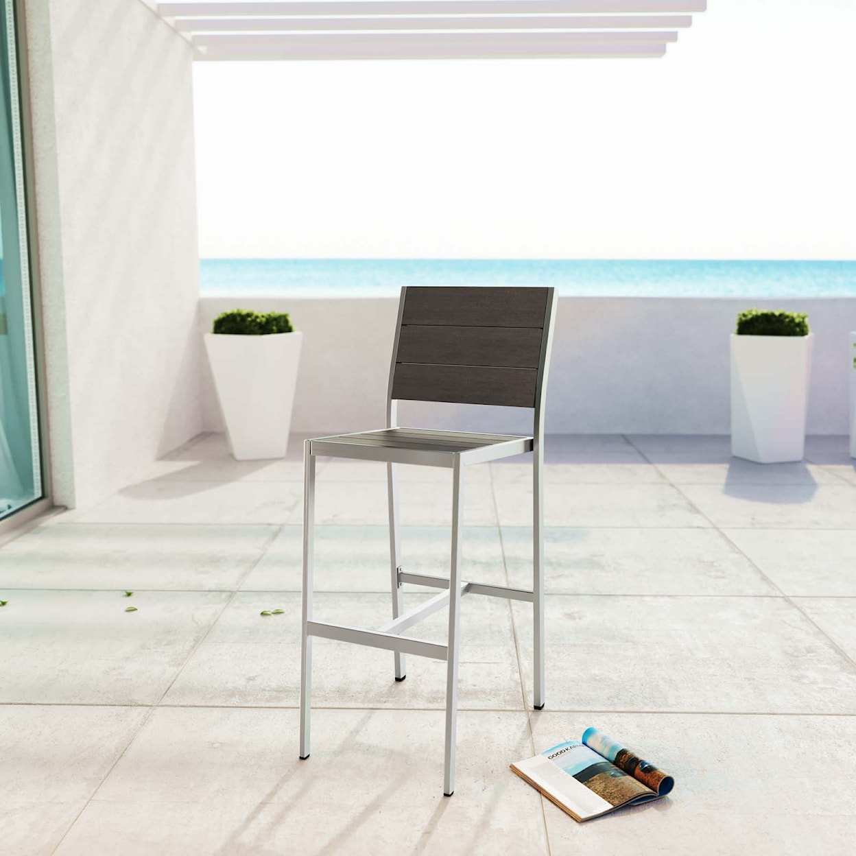 Modway Shore Outdoor Armless Bar Stool