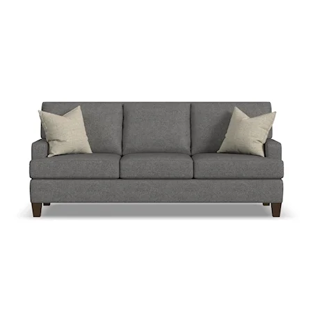 Mid-Century Modern Sofa with Accent Pillows