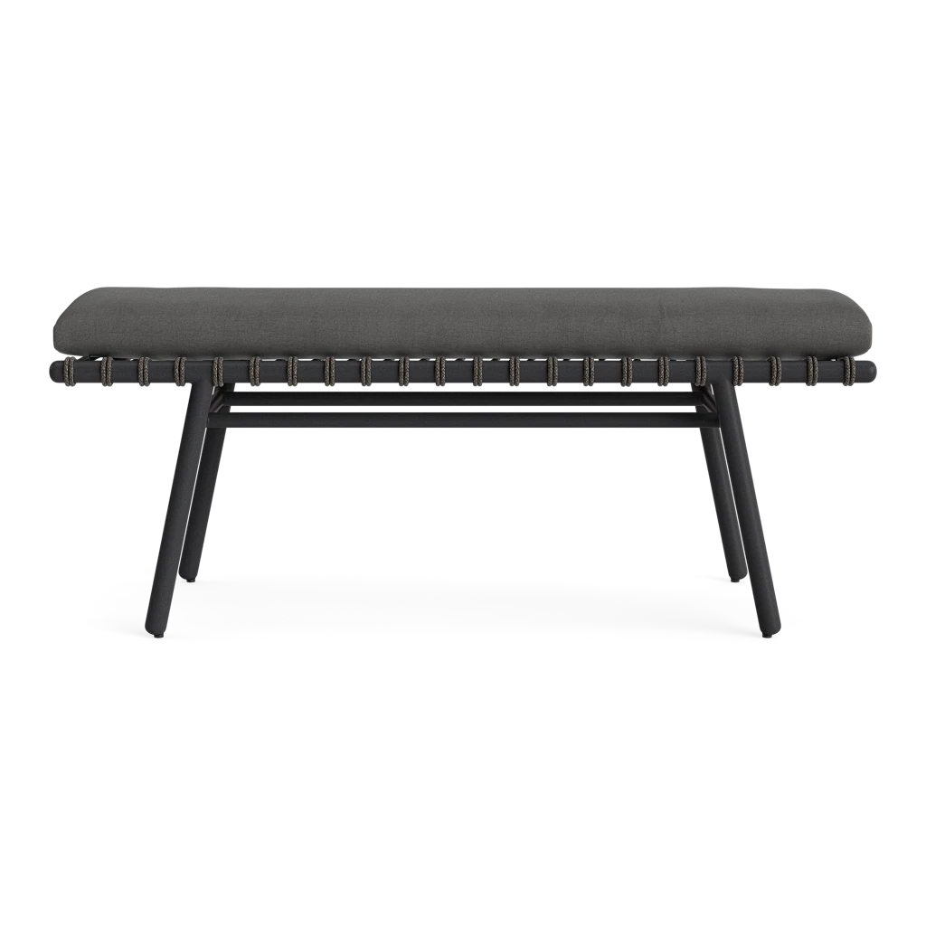 51" Aluminum Dining Bench w/Rope Accent