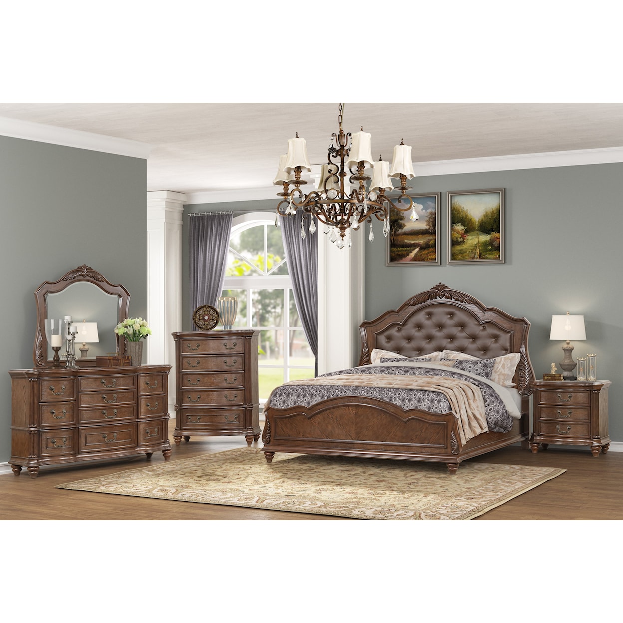 New Classic Furniture Roma King Upholstered Bed