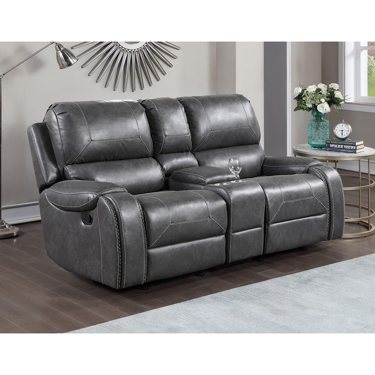 Steve Silver Keily Manual Motion Glider Recliner Loveseat