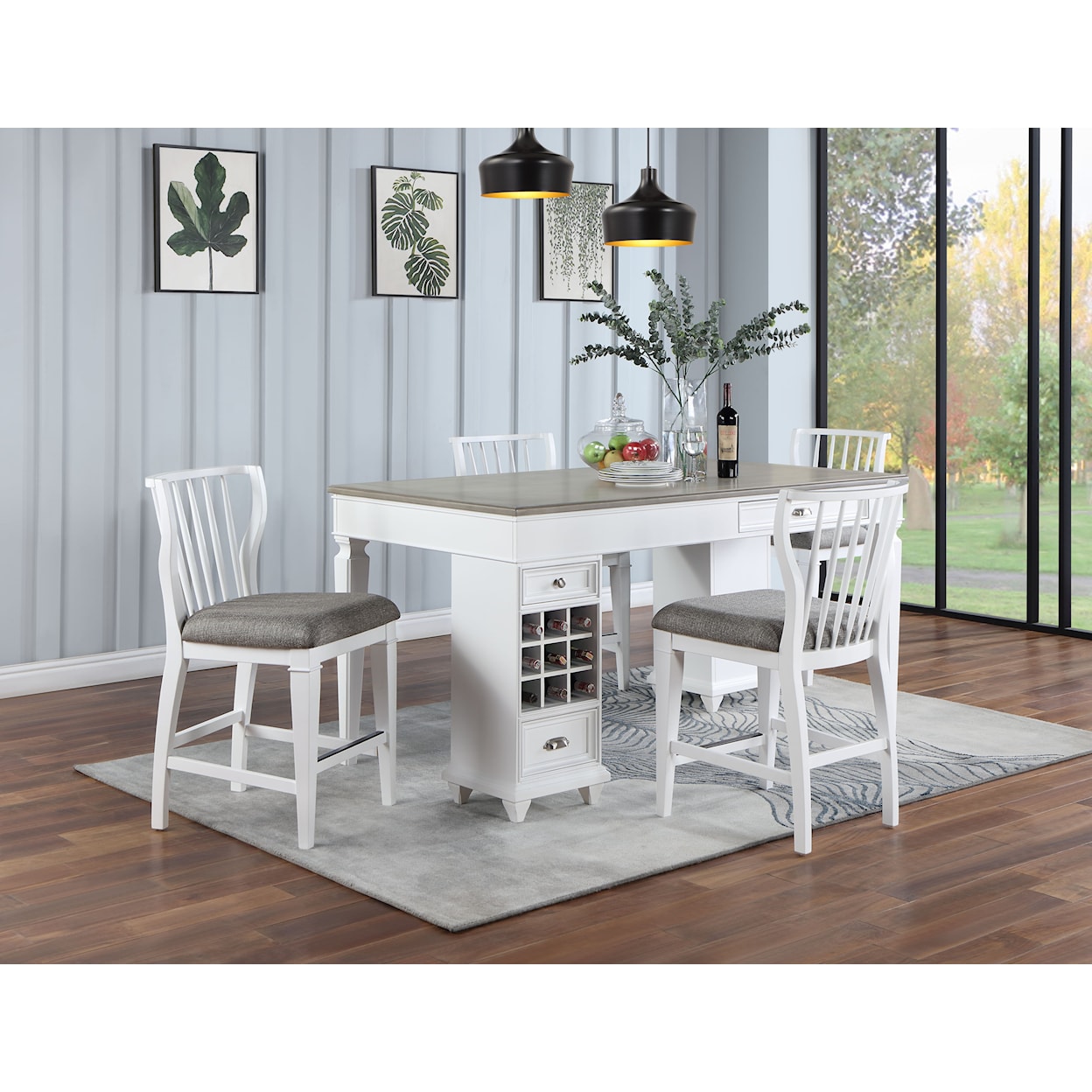 Holland House 6592 5-Piece Counter Height Dining Set