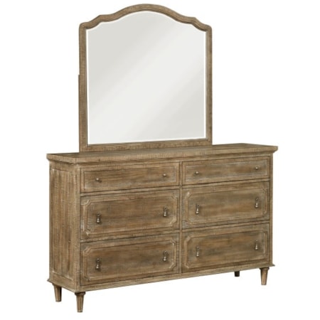 Dresser and Mirror Set