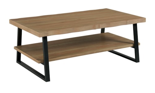 Contemporary Cocktail Table with Lower Shelf