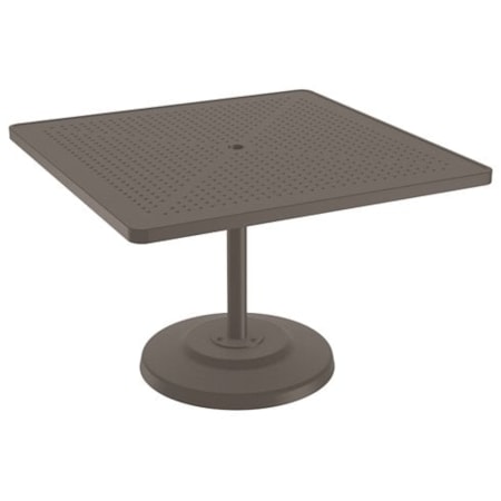 42" Sq Pedestal Dining Table w/Umbrella Hole