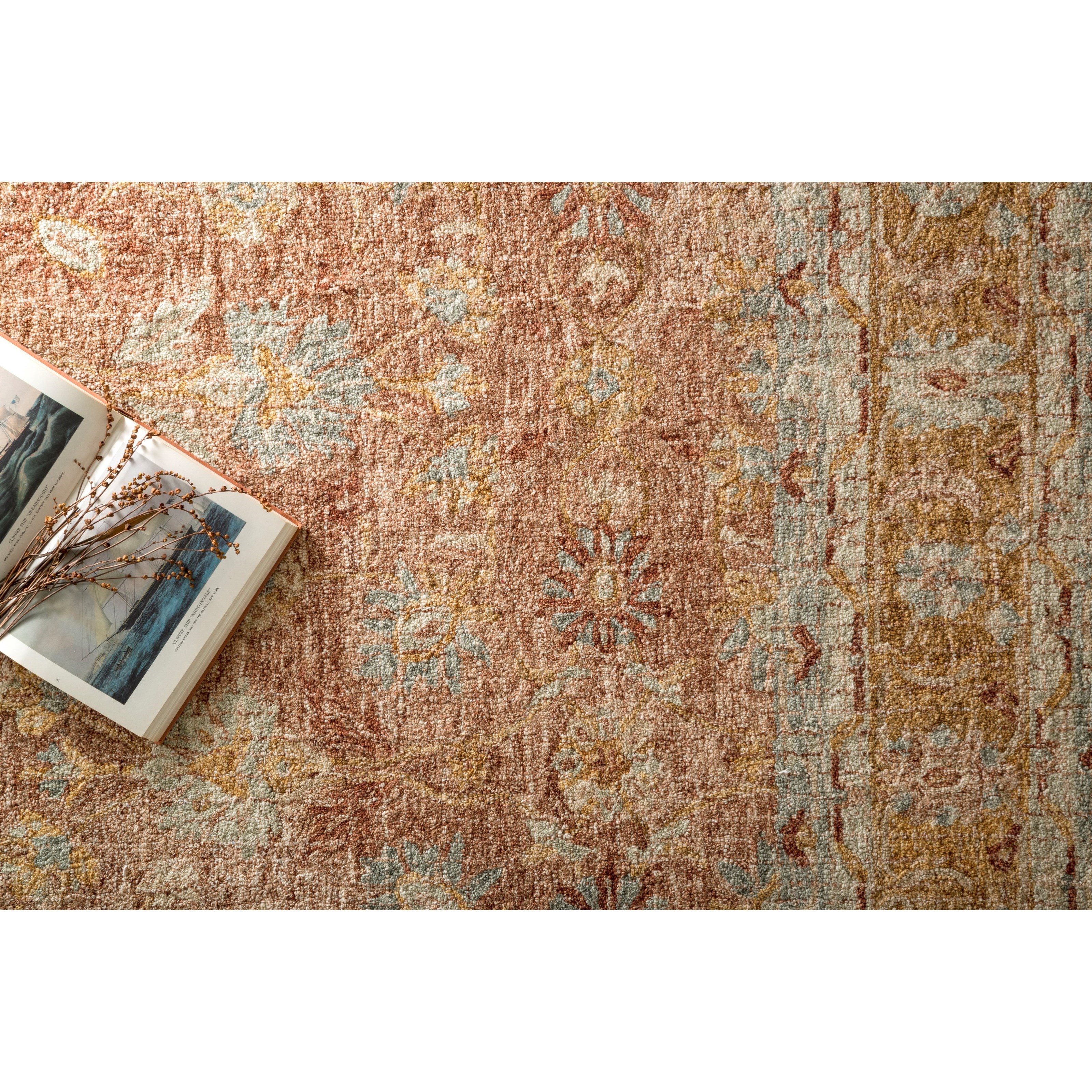 1'6" x 1'6"  Terracotta / Gold Rug