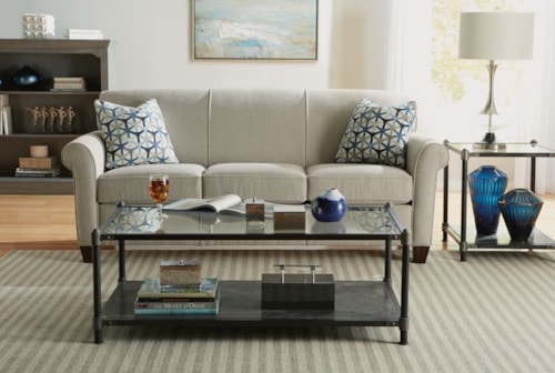 Transitional Stationary Sofa with Tapered Legs