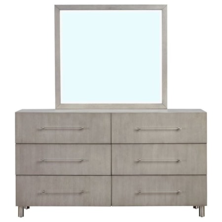Dresser and Mirror Set