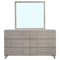 Contemporary Dresser and Mirror Set with Felt-Lined Drawers