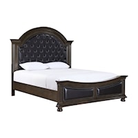 Transitional Upholstered Queen Bed with Tufting