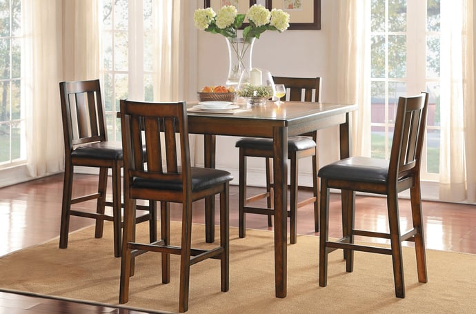 Homelegance Delmar 5-Piece Pack Counter Height Dining Set