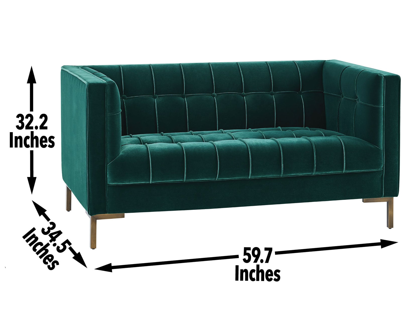 Green Velvet Loveseat