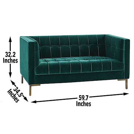 Green Velvet Loveseat