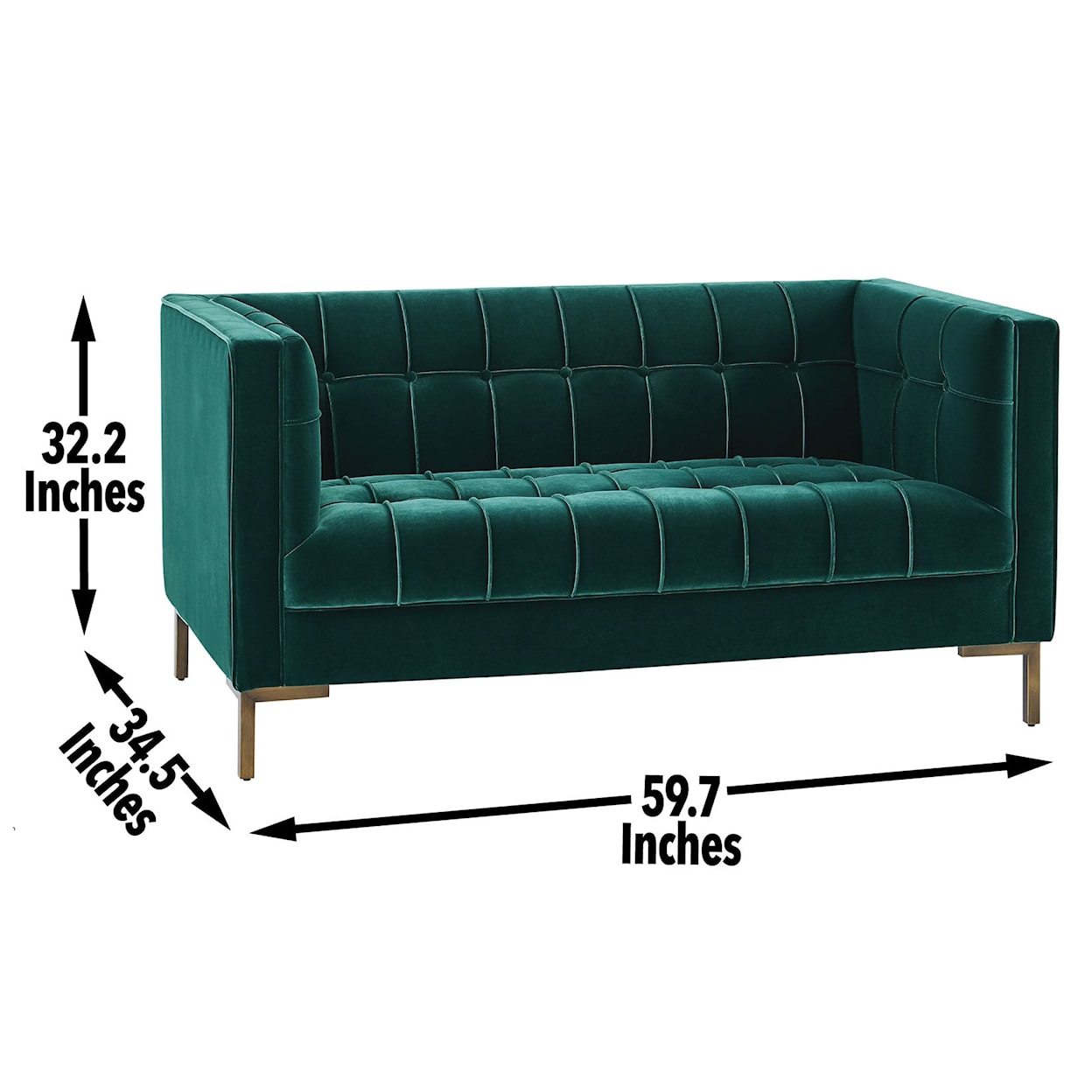 Steve Silver Isaac Green Velvet Loveseat